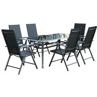 Gartentisch und 6 Aluminiumstühle RIMINI - Grau von CONCEPT-USINE