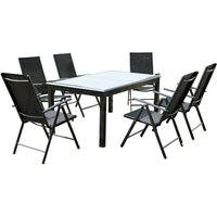 Gartentisch und 6 Stühle aus grauem Aluminium ravenne von CONCEPT-USINE