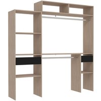 Kleiderschrank mit 2 ausziehbaren Kleiderstangen, 4 Regalen und 1 Schublade elysee von CONCEPT-USINE