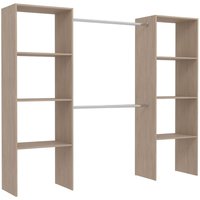 Kleiderschrank mit 6 Fächern und 2 Garderoben: 220 x 40 x 180 cm elysee - Holz von CONCEPT-USINE