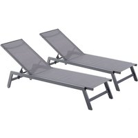 Lot von 2 Liegestühlen mit dunkelgrauen Rollen prato von CONCEPT-USINE