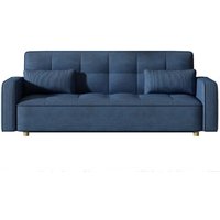 Skandinavisches 3-Sitzer-Schlafsofa aus blauem Ripp-Veloursstoff copenhague Skandinavisches 3-Sitzer-Schlafsofa aus blauem Ripp-Veloursstoff copenhague von CONCEPT-USINE