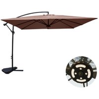 Sonnenschirm mit led 3 x 3 m Schokolade solenzara von CONCEPT-USINE