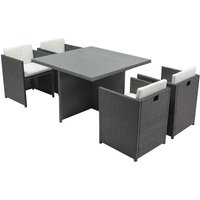 Concept-usine - Tisch und 4 Stühle aus Harz, ineinanderschiebbar, grau/weiß miami - Grau/Weiß von CONCEPT-USINE