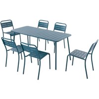 Esstisch und Stühle für 6 Personen in Blau bergame von CONCEPT-USINE