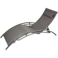 Concept-usine - Verstellbarer und stapelbarer Liegestuhl mit grauen Stahlbeinen limea - Grau von CONCEPT-USINE