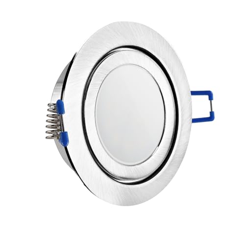 LED Einbaustrahler Feuchtraum IP44 Edelstahl gebürstet | rund Echtglas | Lochmaß Ø 60mm - 75mm | Einbautiefe 55mm | Anschlussfertig mit MR16 12V Fassung Farbe 5W LED kaltweiß MR16 12V LED Einbaustrahler Feuchtraum IP44 Edelstahl gebürstet | rund Echtglas | Lochmaß Ø 60mm - 75mm | Einbautiefe 55mm | Anschlussfertig mit MR16 12V Fassung Farbe 5W LED kaltweiß MR16 12V von CONCEPTRUN