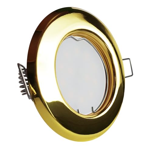 CONCEPTRUN LED Einbaustrahler Gold glänzend | rund | Lochmaß Ø 55mm - 75mm | Einbautiefe 64mm | Anschlussfertig mit GU10 230V Fassung Farbe 5W LED kaltweiß GU10 230V CONCEPTRUN LED Einbaustrahler Gold glänzend | rund | Lochmaß Ø 55mm - 75mm | Einbautiefe 64mm | Anschlussfertig mit GU10 230V Fassung Farbe 5W LED kaltweiß GU10 230V von CONCEPTRUN