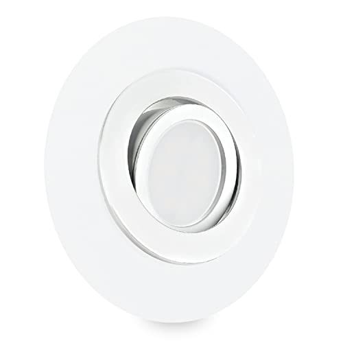 CONCEPTRUN LED Einbaustrahler für große Lochausschnitte für einen Einbaudurchmesser von 68mm bis 135mm geeignet Aluminium Spot Einbauleuchte schwenkbar weiß DSK5 GU10-230V Inkl. LED warmweiß von CONCEPTRUN