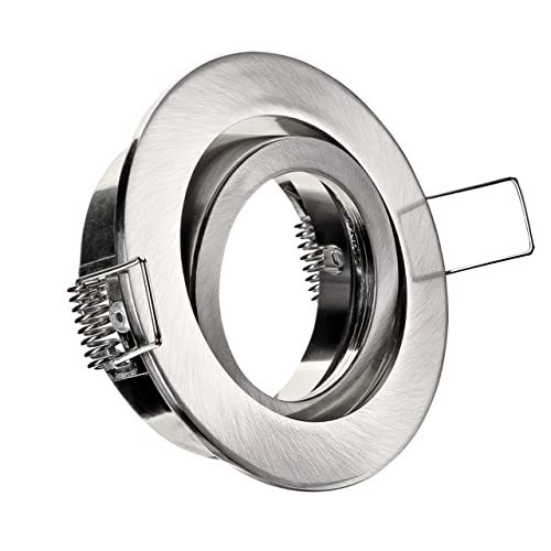CONCEPTRUN LED Einbaustrahler geringe Einbautiefe 25mm flach rund schwenkbar Edelstahl gebürstet 68mm-80mm Einbaudurchmesser 230V (Modell: RD20FL) (Ohne Leuchtmittel) von CONCEPTRUN