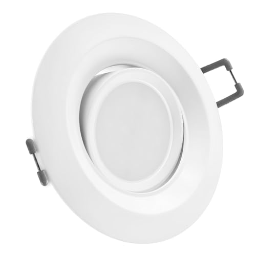 CONCEPTRUN LED Einbaustrahler weiß | rund | 360° schwenkbar | Lochmaß Ø 68mm - 95mm | Einbautiefe 64mm | Anschlussfertig mit GU10 230V Fassung Farbe 5W LED kaltweiß GU10 230V CONCEPTRUN LED Einbaustrahler weiß | rund | 360° schwenkbar | Lochmaß Ø 68mm - 95mm | Einbautiefe 64mm | Anschlussfertig mit GU10 230V Fassung Farbe 5W LED kaltweiß GU10 230V von CONCEPTRUN