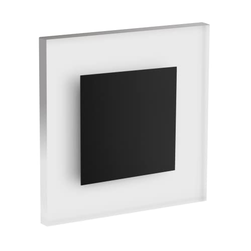 www.conceptrun.de LED Treppenlicht | warmweiß 3000K | Unterputz Treppenbeleuchtung | indirekte Beleuchtung | quadratisch | Stufenleuchte schwarz matt | Wandeinbauleuchte 12V von CONCEPTRUN
