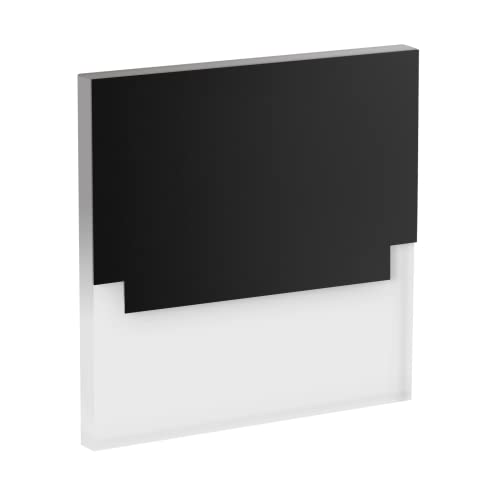LED Treppenlicht | warmweiß 3000K | Unterputz Treppenbeleuchtung | indirekte Beleuchtung | quadratisch | Stufenleuchte schwarz matt | Wandeinbauleuchte inkl. Trafo für 230V von CONCEPTRUN