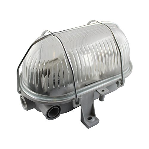 CONCEPTRUN LED Kellerleuchte Dachbodenleuchte Kellerlampe Wandlampe Garagenleuchte IP44 E27-230V oval grau KL1 (Mit LED Leuchtmittel) von CONCEPTRUN