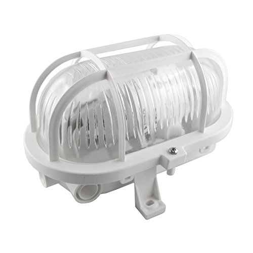 CONCEPTRUN LED Kellerleuchte Dachbodenleuchte Kellerlampe Wandlampe Garagenleuchte IP44 E27-230V oval weiß KL2 (Mit LED Leuchtmittel) von CONCEPTRUN