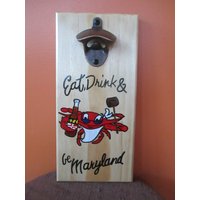 Eat, Drink & Be Maryland Holzflaschenöffner Mit Magnetverschlussfänger Flaschenverschlussöffner von CONCEPTSbyPENELOPE