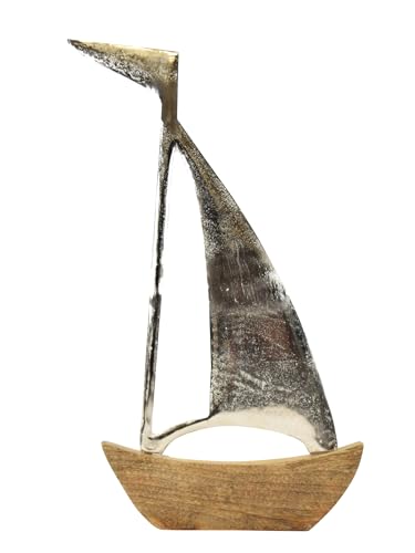 CONCORD HOME & INTERIOR XL Segelschiff | Boot Schiff | maritim Metalldeko auf Holzsockel | 60x31 cm von CONCORD HOME & INTERIOR