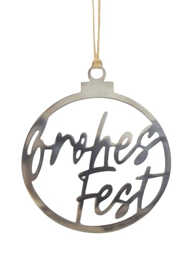 Dekohänger Frohes Fest im Kreis | Silber | Metall | 11cm | Fensterdeko Weihnachten von CONCORD HOME & INTERIOR