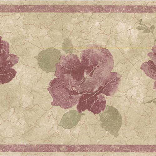 29424 Tapetenbordüre Rosen Bordüre rosa rot beige antik 15'x17,8cm von CONCORD WALLCOVERINGS