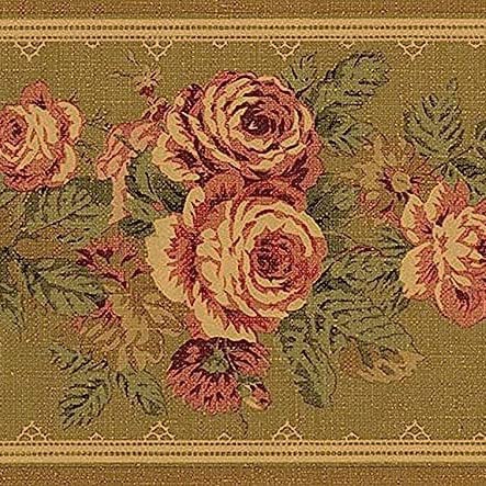 Concord Wallcoverings Tapetenbordüre Blumenmuster Blumen Blätter für Wohnzimmer Braun Beige Rot Rose Grün 17,8 cm x 4,6 m 5512071B von CONCORD WALLCOVERINGS ™