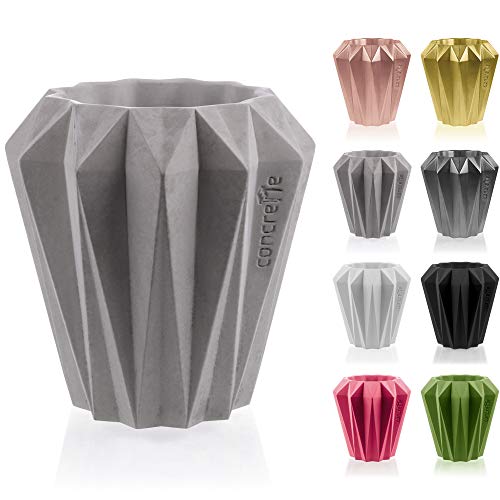 CONCRETTE Blumentopf Blumenkübel Zement-Pflanzkübel Übertopf aus Beton Rack Ø 9 / Ø 13 cm | 17 Farben von CONCRETTE