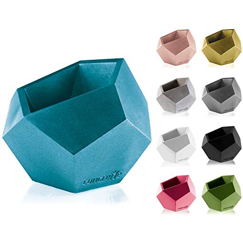 CONCRETTE Blumentopf Blumenkübel Zement-Pflanzkübel Übertopf aus Beton Square Geometric Ø 9 cm/Ø 12 cm | 17 Farben von CONCRETTE