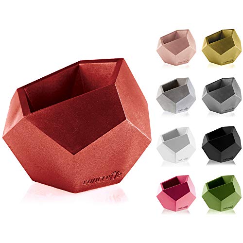 CONCRETTE Blumentopf Blumenkübel Zement-Pflanzkübel Übertopf aus Beton Square Geometric Ø 9 cm/Ø 12 cm | 17 Farben von CONCRETTE