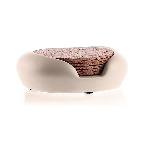 Youartme Behälter für Untersetzer Gläser Beige 140 x 117 x 44 mm - Untersetzerhalter für Glasuntersetzer - Zubehör an Tassenuntersetzer und Getränkeuntersetzer - Dekoration auf dem Tisch von CONCRETTE