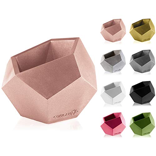 CONCRETTE Blumentopf Blumenkübel Zement-Pflanzkübel Übertopf aus Beton Square Geometric Ø 9 cm/Ø 12 cm | 17 Farben von CONCRETTE