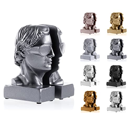 concrette Buchstütze Ha Ha Hermes 2er Set aus architektonischem Beton - Stütze für Bücherregal Buchhalter Buchständer - Dekorative Buchstützen für Regale - 1 Paar von CONCRETTE