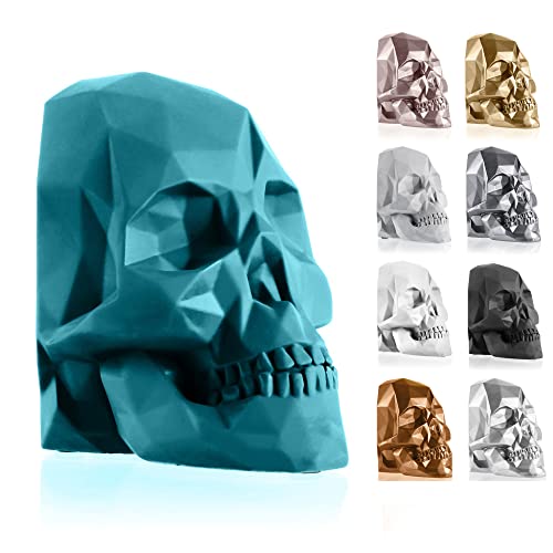 concrette Buchstütze Skull Low-Poly Totenkopf aus architektonischem Beton - Stütze für Bücherregal Buchhalter Buchständer - Dekorative Buchstützen für Regale - 1 Stück von CONCRETTE