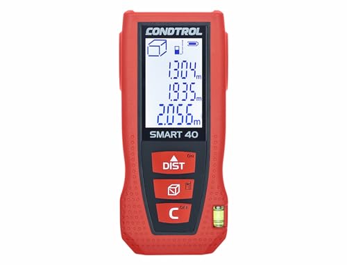 CONDTROL – Entfernungsmesser SMART40 – Reichweite 0,05 bis 40 Meter – Präzise Messung – Roter Laser – IP54-Schutz – LCD-Bildschirm – 2 Jahre Garantie – Lieferung mit Zubehör von CONDTROL