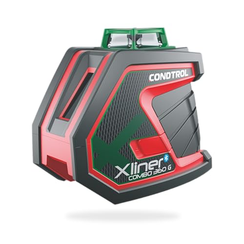 CONDTROL – Grüner Linienlaser XLINER COMBO G360 – Nivellierreichweite 40 m – 2 rote Linien und Lotpunkte – Bluetooth – 2+1 Jahr Garantie – Lieferung mit Zubehör von CONDTROL