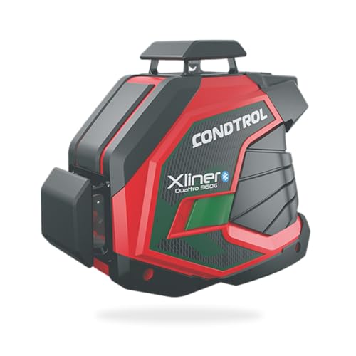 CONDTROL – Grüner Linienlaser XLINER QUATTRO 360G – Nivellierreichweite 40 m – 2 Linien + 1 Bodenanschlusspunkt – Bluetooth – 2+1 Jahr Garantie – Lieferung mit Zubehör von CONDTROL