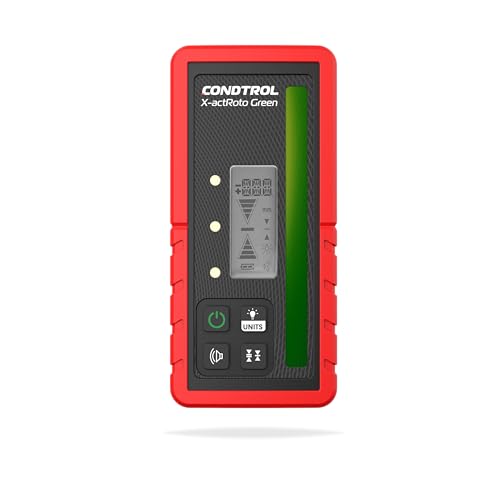 CONDTROL – X-ACT ROTO GREEN Empfangszelle, grüner rotierender Laser – doppelseitiger LCD-Bildschirm – hohe Genauigkeit – misst mm und Zoll – wird mit Zubehör geliefert von CONDTROL