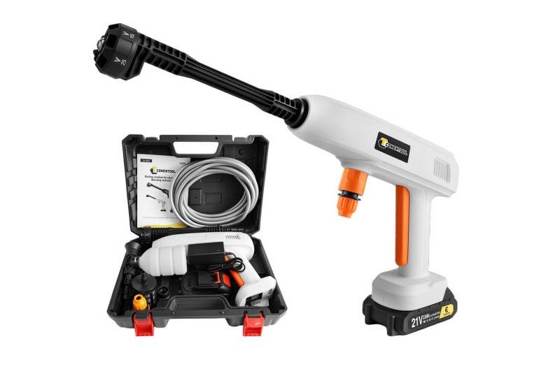 CONENTOOL Akku-Hochdruckreiniger 21 V Akku Hochdruck Spritzpistole, Druck max: 40 bar, Fördermenge max: 240 l/h, mit 6 in 1 Multi-Sprühdüse von CONENTOOL