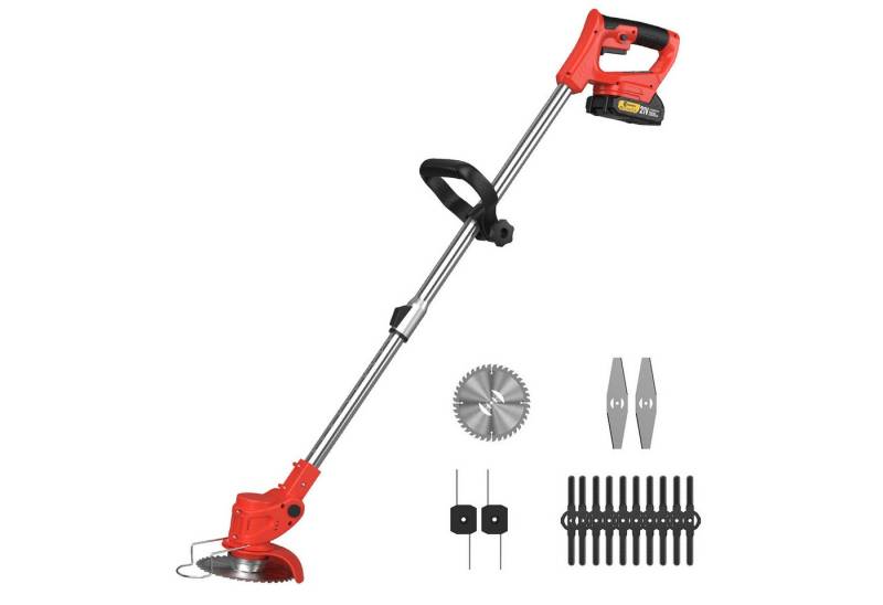 CONENTOOL Akku-Rasentrimmer mit verstellbarem Teleskopstiel, (Set, mit Akku und Ladegeät), 21V inkl. 2 x Akku 2.0Ah von CONENTOOL