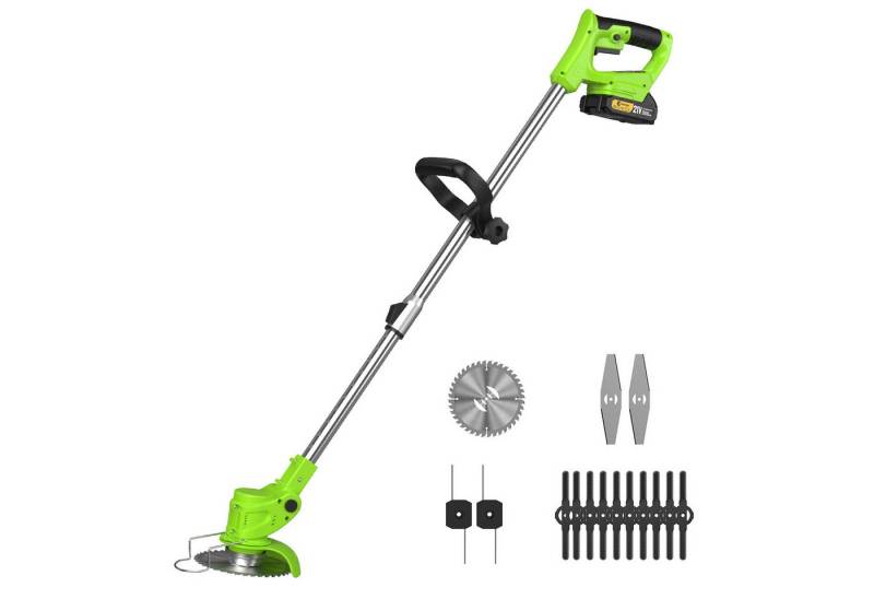 CONENTOOL Akku-Rasentrimmer mit verstellbarem Teleskopstiel, (Set, mit Akku und Ladegeät), 21V inkl. 2 x Akku 2.0Ah von CONENTOOL
