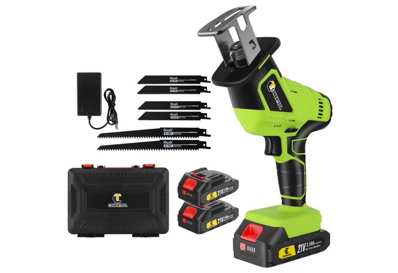 CONENTOOL Akku-Säbelsäge 21V, mit 2.5Ah Akku und Ladegerit, Hublänge 15mm von CONENTOOL
