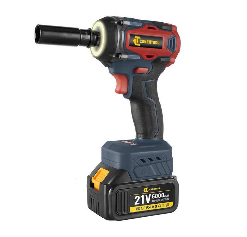 CONENTOOL Akku-Schlagschrauber 21V, 4600,00 U/min, 520,00 Nm, (Set, 12-tlg), Bürstenloser Akkuschrauber 1/2" von CONENTOOL
