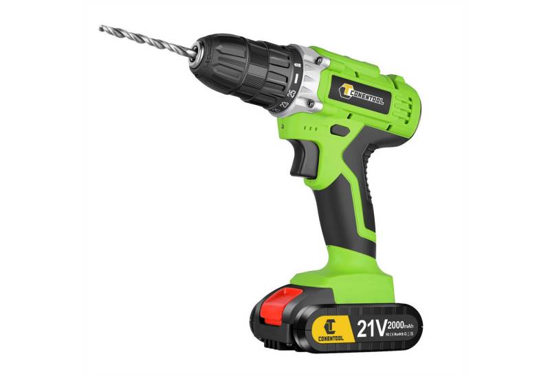 CONENTOOL Akku-Schraubendreher Akkuschrauber 21V Schlagbohrschrauber Bohrmaschine Mit 2x2000mah Akkus, (36-tlg) von CONENTOOL