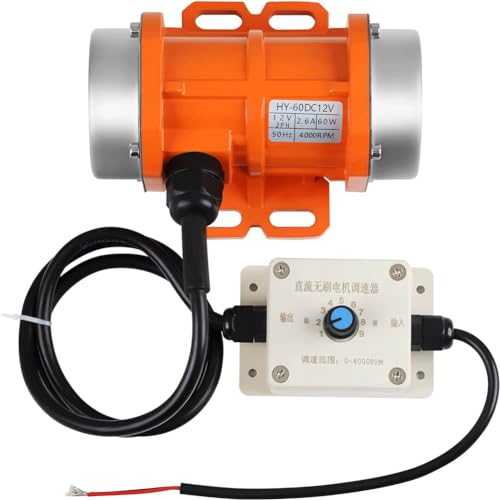 CONFUSE Vibratormotor für Salz- und Sandstreuer und Betonmischer, 4000 Min, 60 W, DC12V, GehäUse Aus Aluminiumlegierung, BetonrüTtler von CONFUSE