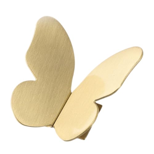 CONGARTENO 1 Paar Aluminiumlegierung Schmetterlingsgriffe Dekorative Schrank Schubladenknöpfe Gebürstetem Gold für Möbel und Türen Einfache Montage Vielseitig Einsetzbar von CONGARTENO