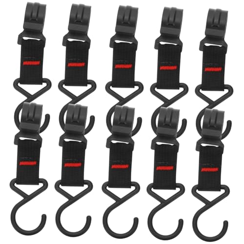 CONGARTENO 10 Stück Camping Haken Tragbare Aufbewahrungshaken aus Kunststoff mit Stabilem Gewebeband Vielseitige Kleider Topfaufhänger für Outdoor Zelthaken für Wandern Angeln Picknick von CONGARTENO