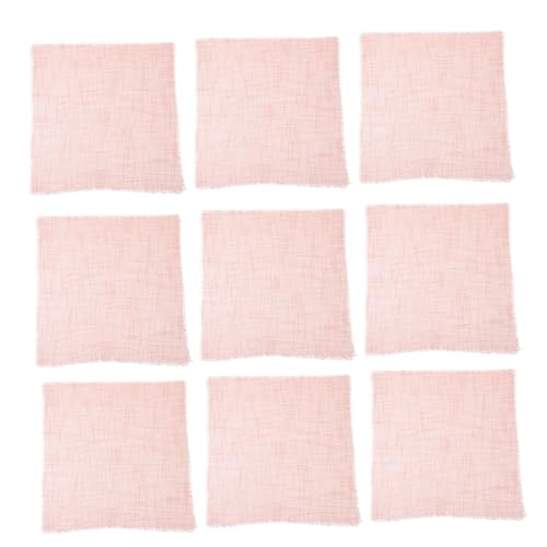 CONGARTENO 10 Stück Party Stoffservietten Weihnachtliche Stoffserviette Leinen Tischdecken Servietten Waschbar Kuchen Gast Zitronen Servietten Essbar Abendessen Tuch Luxus Braut- Rosa Flachs von CONGARTENO