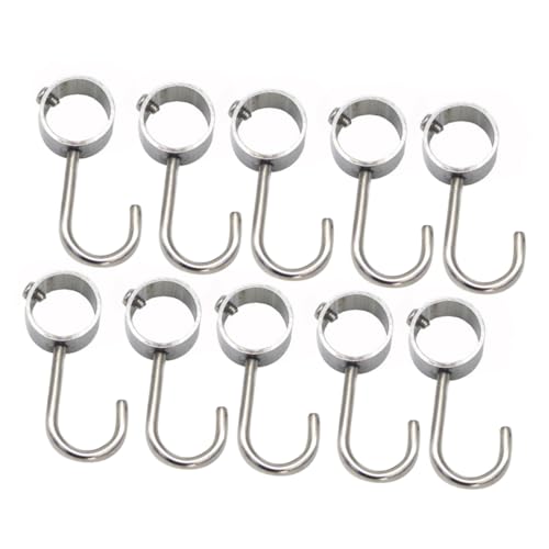 CONGARTENO 10 Stück Teiliges Edelstahl Rohrhaken Robuster Garderobenhaken für Kleiderschrank Platzsparend Glatte Oberfläche Einfache Montage Modernes Design zum Aufhängen und Organisieren von CONGARTENO