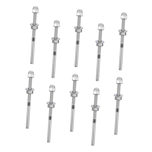 CONGARTENO 10 Stück Teiliges Edelstahl Swage Kabelspannset Robustes Endterminal für Geländer Einfache Montage für Metallpfosten Geeignet für Innen und Außenbereiche für Treppen und CONGARTENO 10 Stück Teiliges Edelstahl Swage Kabelspannset Robustes Endterminal für Geländer Einfache Montage für Metallpfosten Geeignet für Innen und Außenbereiche für Treppen und von CONGARTENO