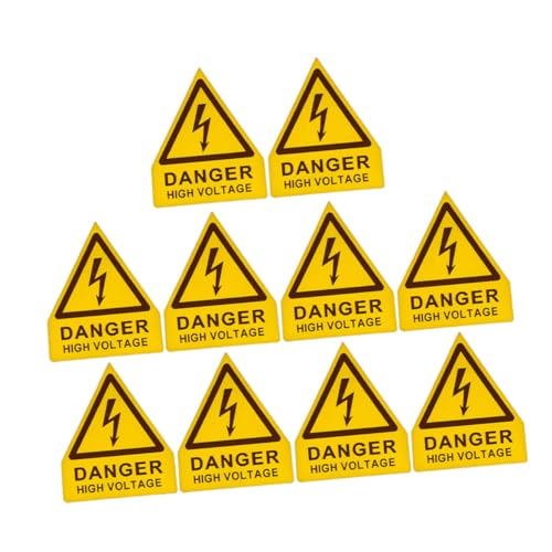CONGARTENO 10 Stück Teiliges Hochspannung Warnaufkleber Selbstklebend PVC Elektrischer Spannung Sicherheitshinweis Gelb Schwarz Für Elektrische Anlagen und Maschinen von CONGARTENO