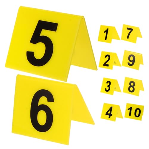 CONGARTENO 10 Stück Teiliges Nummernschild Doppelseitig Bedruckte Tischnummern Wiederverwendbar für Restaurant Desktop Veranstaltungsorganisation und Partybedarf von CONGARTENO