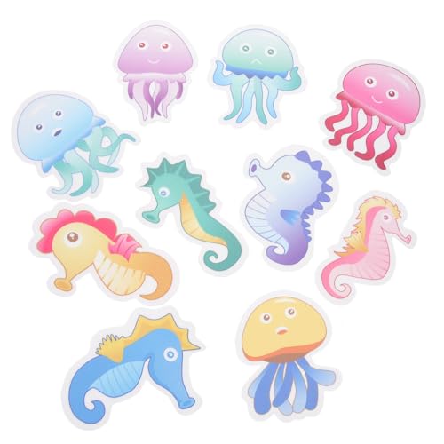 CONGARTENO 10 Stück Teiliges rutschfeste Badewannenaufkleber Badesticker Cartoon Badezimmer Wand Bodenaufkleber für Dusche Badewanne Pool Tiere Designs von CONGARTENO